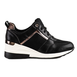 Sweet Shoes Klínové tenisky se síťovinou černá Sweet Shoes Klínové tenisky se síťovinou černá