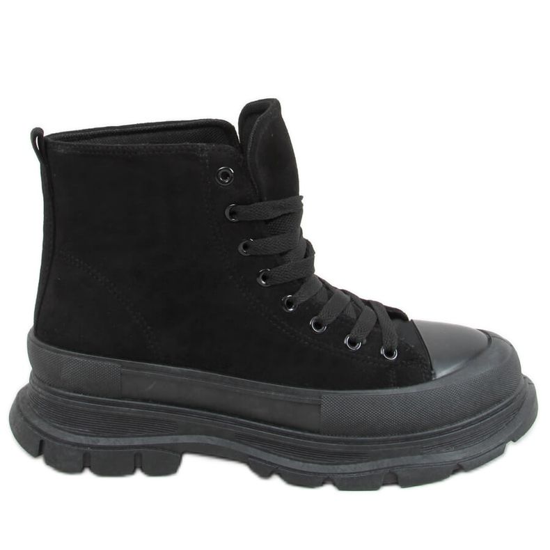 Černé dámské kotníkové tenisky 85-730 Black černá Černé dámské kotníkové tenisky 85-730 Black černá