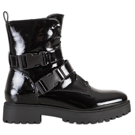 Bestelle Lakovaní dělníci se sponami černý