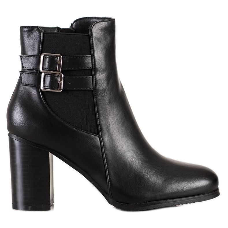 Renda Boty s ozdobnými sponami černá