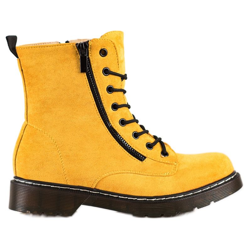 SHELOVET Žluté lapače s ozdobným zipem žlutá