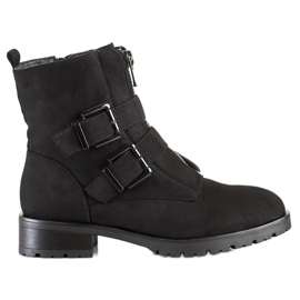 Cm Paris Pracovníci ze semiše se sponami černý