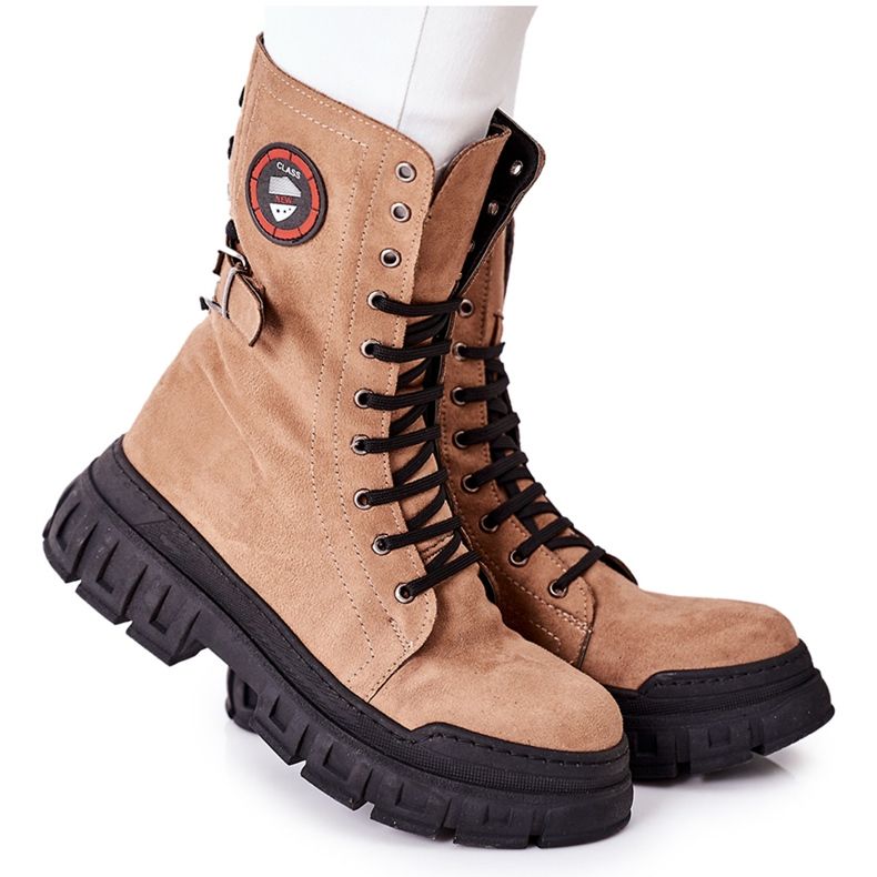 NAVY DOT Dámské boty Trappers Workers Brown Monope hnědý NAVY DOT Dámské boty Trappers Workers Brown Monope hnědý