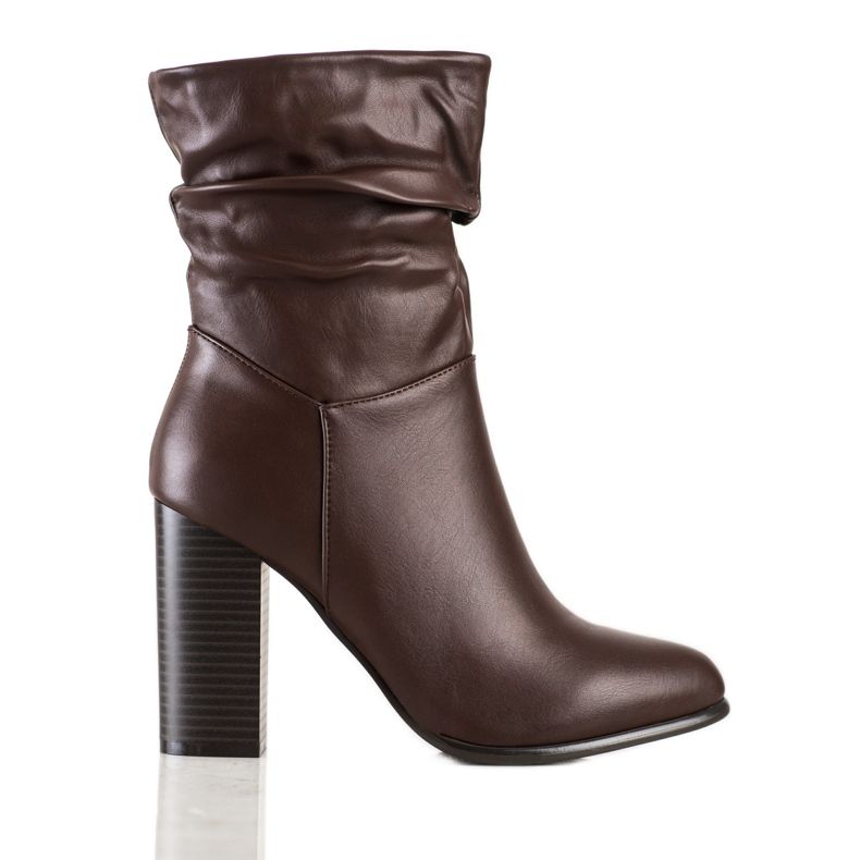 Lovery Vysoké kozačky se zvrásněným svrškem hnědý