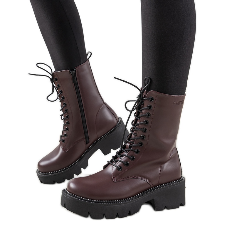 Maroon vysoké kozačky Big Star pro ženy Ochoa bordó