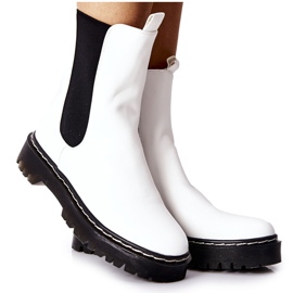 S.Barski Dámské vysoké boty Jodhpur boty Bílé Nemoreva bílý