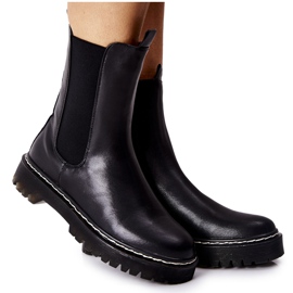 S.Barski Dámské vysoké kozačky Jodhpur černé Nemoreva černá