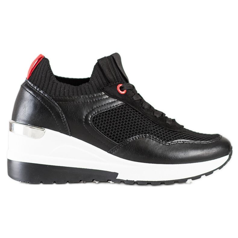 SHELOVET Nazouvací tenisky se síťovinou černá