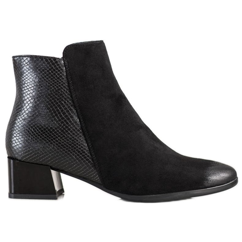 Boty s vložkou VINCEZA s hadím potiskem černá