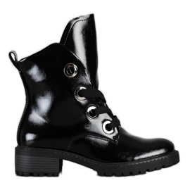 Šněrovací boty VINCEZA černý