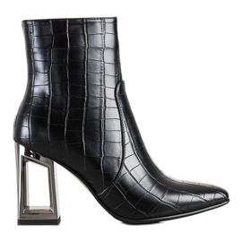 S. BARSKI Boty s ozdobnou patou S.BARSKI černý