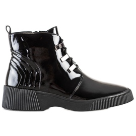 S. BARSKI Lakované boty na platformě S.BARSKI černý