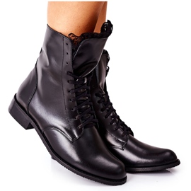 Dámské kožené teplé boty Nicole Black 2193/001 černý