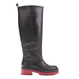 Marco Shoes Trapperové boty se širším svrškem černý