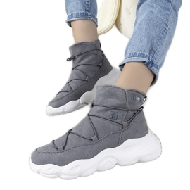 Šedé stylové sněhové boty od Big Star pro ženy Marrero šedá