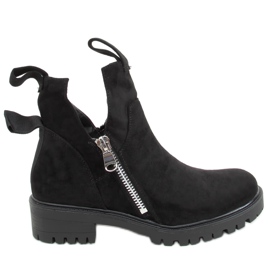 Černé kozačky vystřižené vystřižené SP150 Black černý