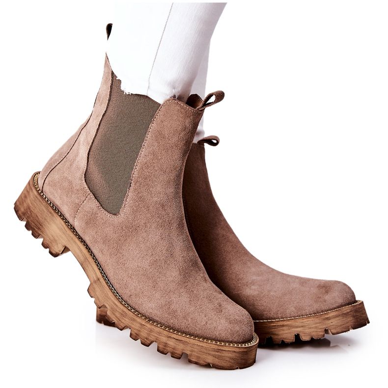 Kožené boty Jodhpur boty Nicole Brown Brace hnědý