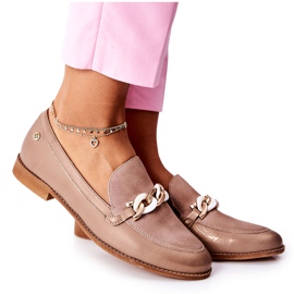 Dámské lakované mokasíny Maciejka béžové 4099B-04 / 00-1 béžový