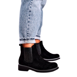 Dámské kozačky Jodhpur kozačky semišové černé Meagan černá Dámské kozačky Jodhpur kozačky semišové černé Meagan černá