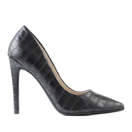 Černé lodičky na vrhací patě černý