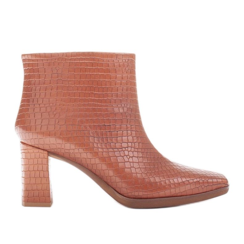 Marco Shoes Kombinované kozačky ze dvou druhů kůže hnědý Marco Shoes Kombinované kozačky ze dvou druhů kůže hnědý