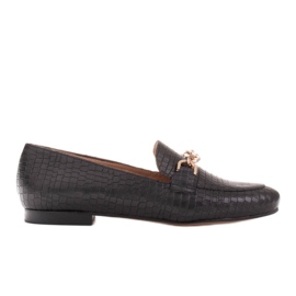 Marco Shoes Balerínky se zlatým řetízkem černý