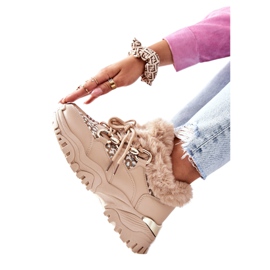 PM1 Dámská teplá sportovní obuv Khaki Heart Beats PM1 Dámská teplá sportovní obuv Khaki Heart Beats