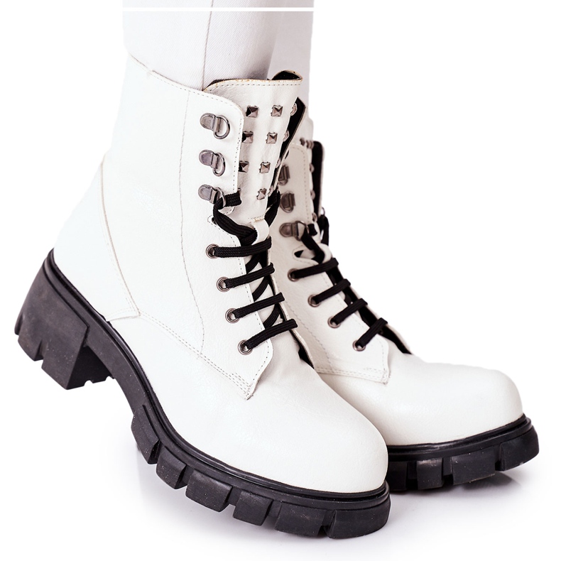 NAVY DOT Dámské boty Trapers Glany White Clethra bílý