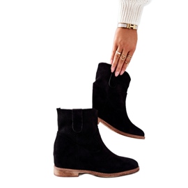 PG1 Černé semišové boty Polon černý