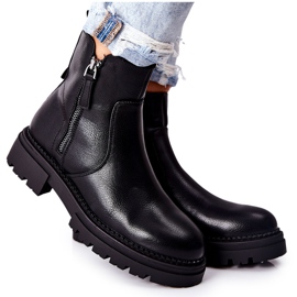 PE1 Černé vysoké boty Silvan se zipy černý