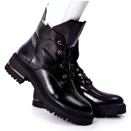 Lakované teplé boty Sergio Leone Black TR744 černá