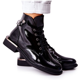 Lakované teplé boty Sergio Leone Black BT405 černý