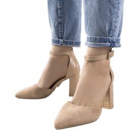 Béžové lodičky na postu Natalie béžový