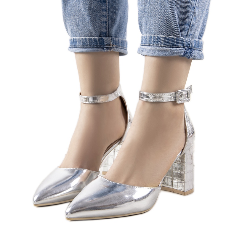 Stříbrné lodičky na sloupku Ayers stříbrný Stříbrné lodičky na sloupku Ayers stříbrný