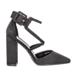 Černé lodičky na sloupku Piper černý