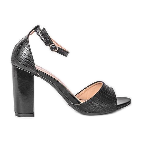 Černé sandály na sloupku Milano černá