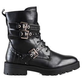 Erynn Černí dělníci s ozdobnými sponami černý