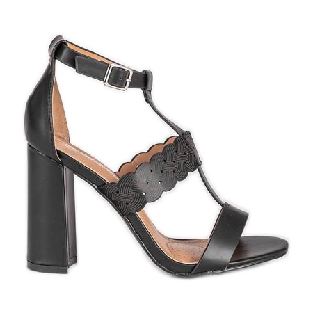 Černé sandály na sloupku Like A Woman černá