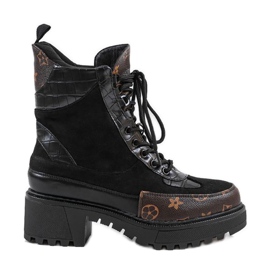 Černé tašky s hnědými vložkami černý