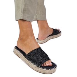 Klimba černé žen s pleteným pásem černý