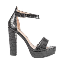 Černé sandály na sloupku Dolores černá