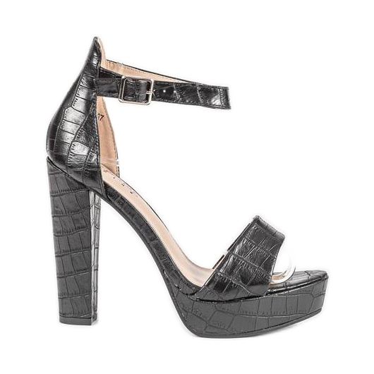 Černé sandály na sloupku Dolores černá