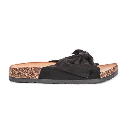 Černé pantofle se Sunny mašlí černá Černé pantofle se Sunny mašlí černá