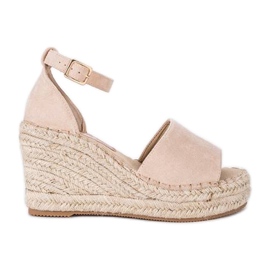 Béžové espadrilky na klínu Holiday Vibes béžový
