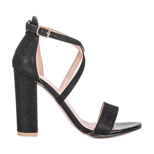 Černé sandály na postu Silver Dust černá