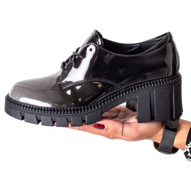 S. BARSKI Lakované boty S.BARSKI černý šedá