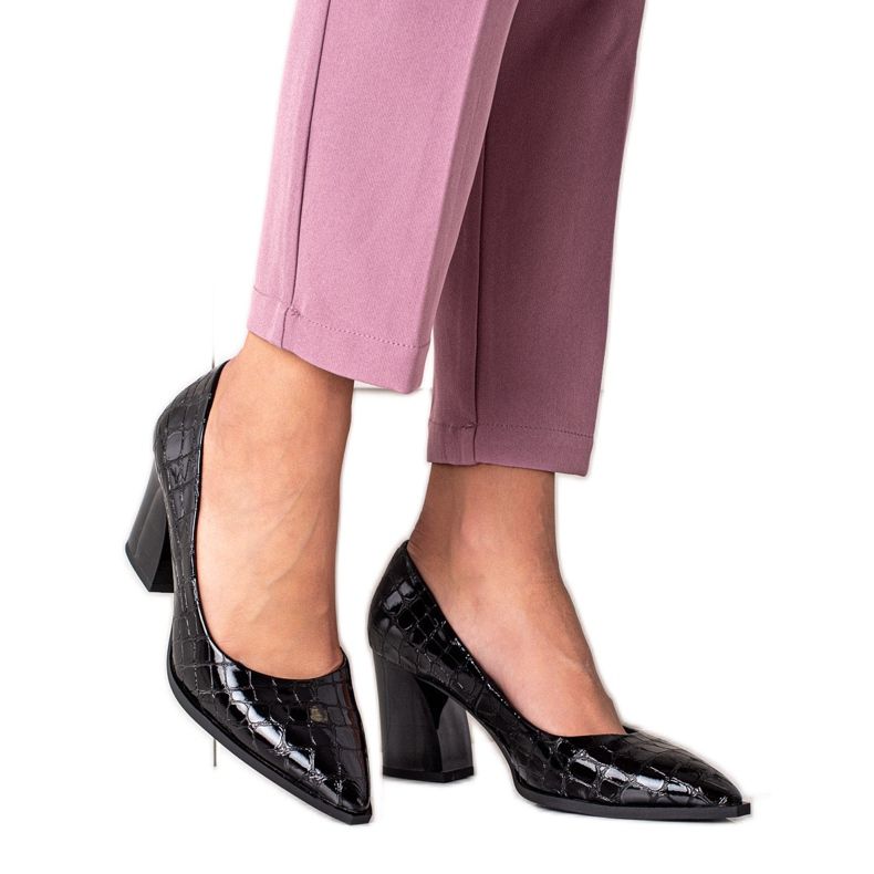 S. BARSKI Čerpadla s eko kůží S.BARSKI černá