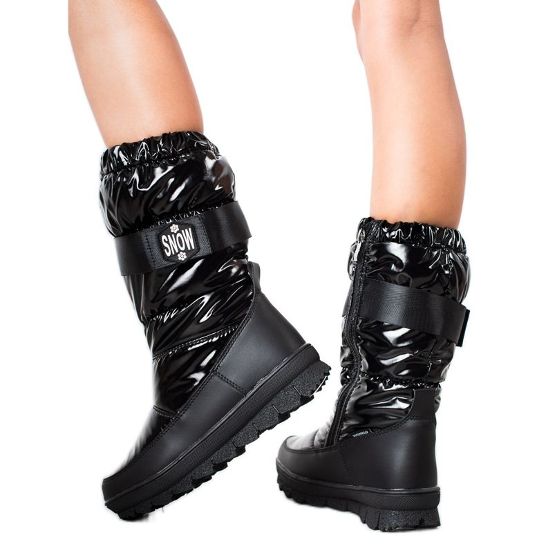 S. BARSKI Lesklé sněhové boty od S.BARSKI černá S. BARSKI Lesklé sněhové boty od S.BARSKI černá