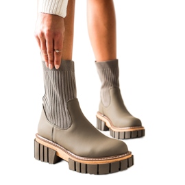 Seastar Boty Jodhpur boty s ponožkou béžový zelený