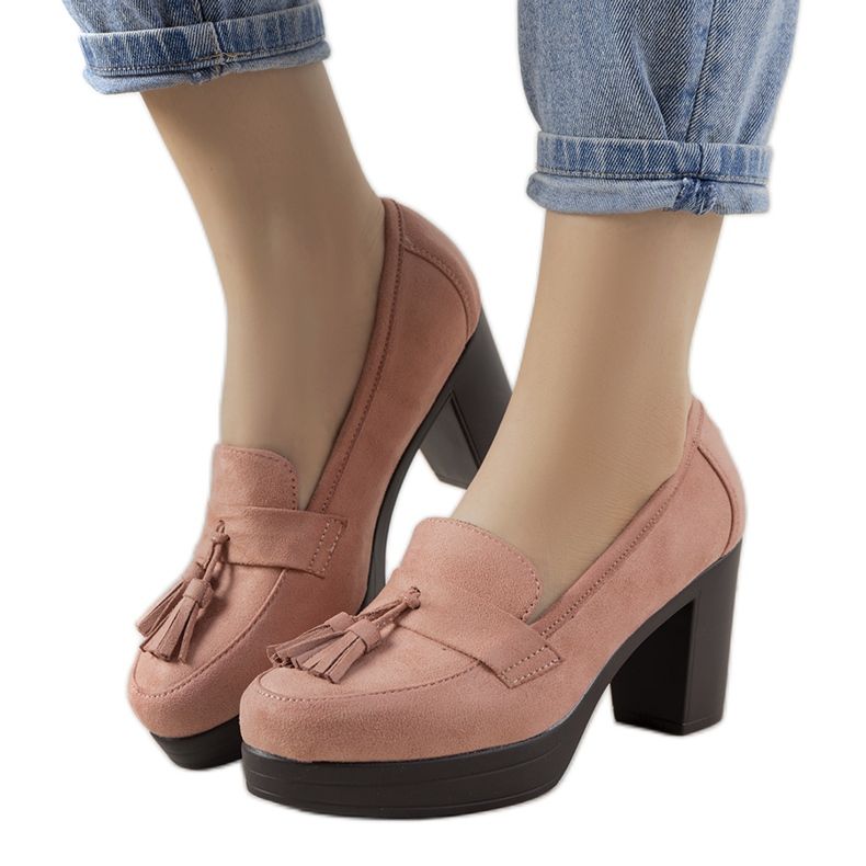 Růžové mokasíny na sloupku Himmel růžový Růžové mokasíny na sloupku Himmel růžový